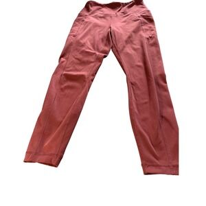 Yogalicious Lux Womens High Waisted Leggings with Pockets Rose Terracotta Medium